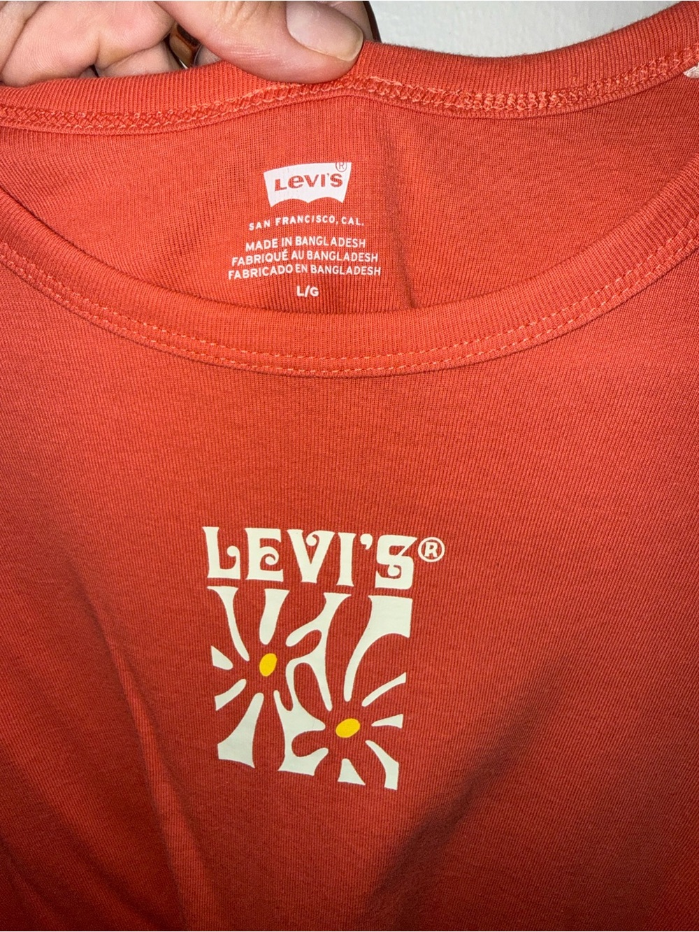 Levi's Coral-Orange Short Sleeve Logo Baby Tee - Picture 2 of 5